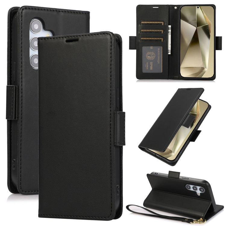 For Samsung Galaxy S25 / S24 5G Side Buckle RFID Anti-theft Leather Phone Case(Black)