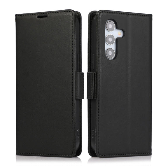 For Samsung Galaxy S25 / S24 5G Side Buckle RFID Anti-theft Leather Phone Case(Black)