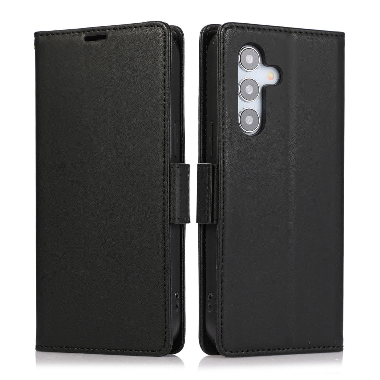 For Samsung Galaxy S25 / S24 5G Side Buckle RFID Anti-theft Leather Phone Case(Black)