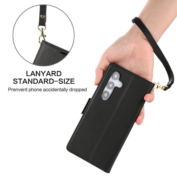 For Samsung Galaxy S25 / S24 5G Side Buckle RFID Anti-theft Leather Phone Case(Black)