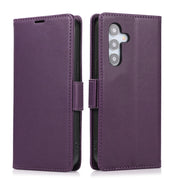 For Samsung Galaxy S25 / S24 5G Side Buckle RFID Anti-theft Leather Phone Case(Dark Purple)