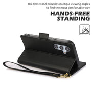 For Samsung Galaxy S25+ / S24+ 5G Side Buckle RFID Anti-theft Leather Phone Case(Black)