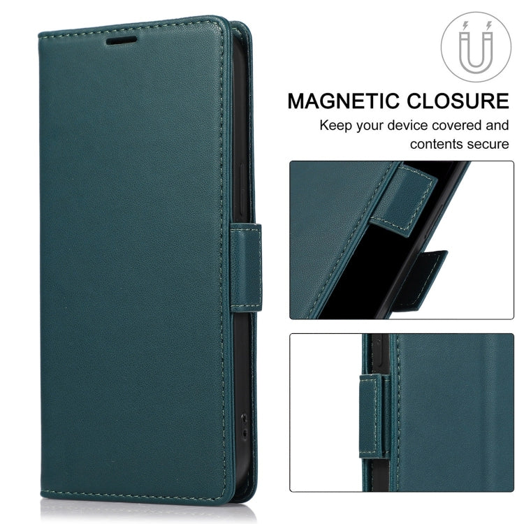 For Samsung Galaxy S25+ / S24+ 5G Side Buckle RFID Anti-theft Leather Phone Case(Green)