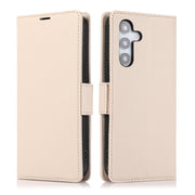 For Samsung Galaxy S25+ / S24+ 5G Side Buckle RFID Anti-theft Leather Phone Case(Apricot)