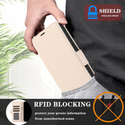 For Samsung Galaxy S25+ / S24+ 5G Side Buckle RFID Anti-theft Leather Phone Case(Apricot)