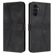 For Samsung Galaxy S25 5G Triangle Solid Color Leather Phone Case(Black) - Galaxy S25 5G Cases by PMC Jewellery | Online Shopping South Africa | PMC Jewellery | Buy Now Pay Later Mobicred