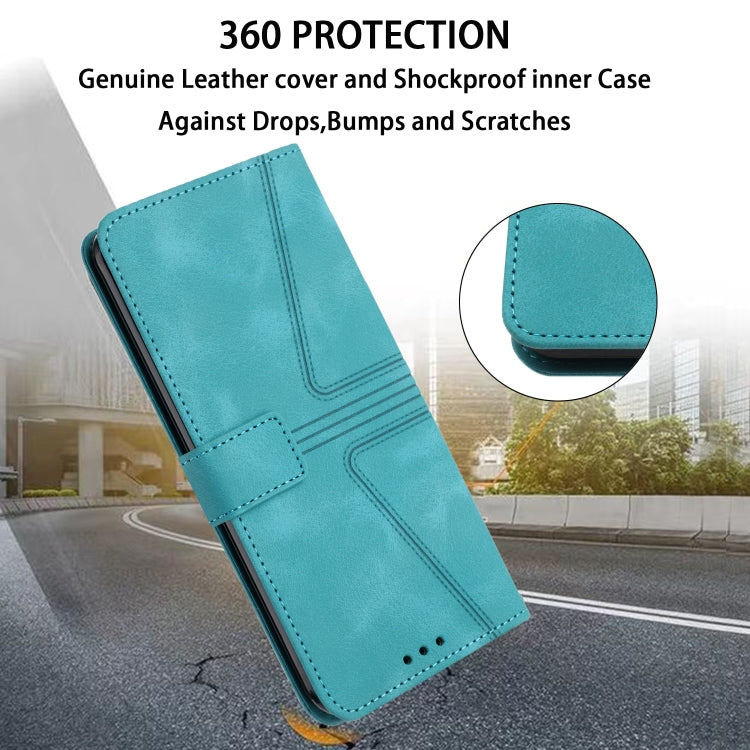 For Samsung Galaxy S25 5G Triangle Solid Color Leather Phone Case(Green)