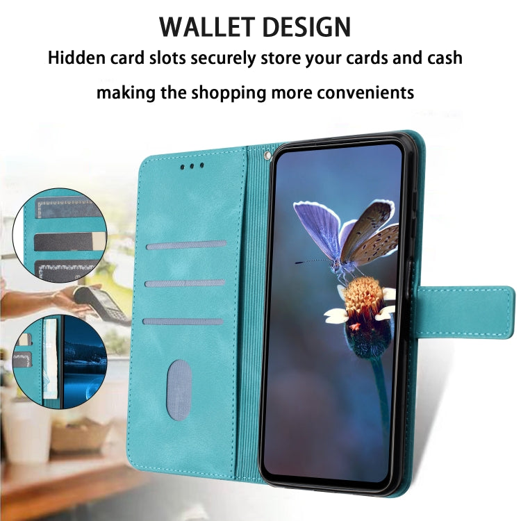 For Samsung Galaxy S25+5G Triangle Solid Color Leather Phone Case(Green)