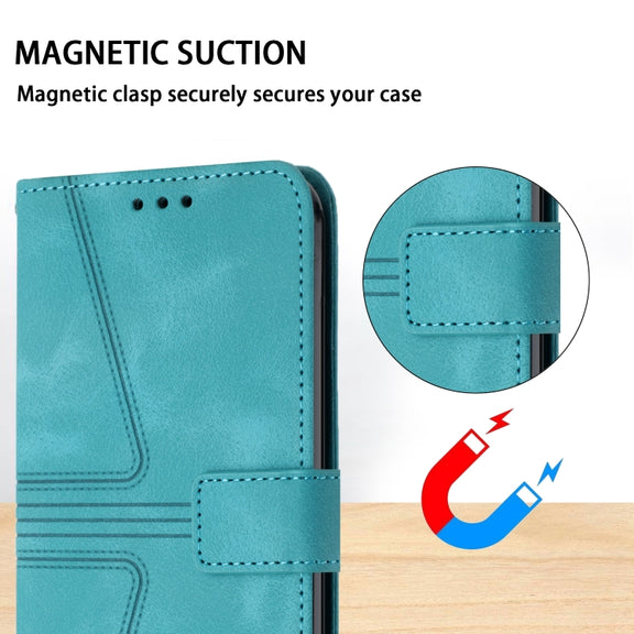 For Samsung Galaxy S25+5G Triangle Solid Color Leather Phone Case(Green)
