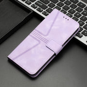 For Samsung Galaxy S25+5G Triangle Solid Color Leather Phone Case(Purple)