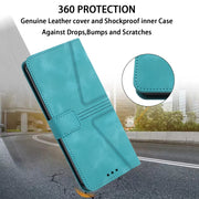 For Samsung Galaxy S25 Ultra 5G Triangle Solid Color Leather Phone Case(Green)