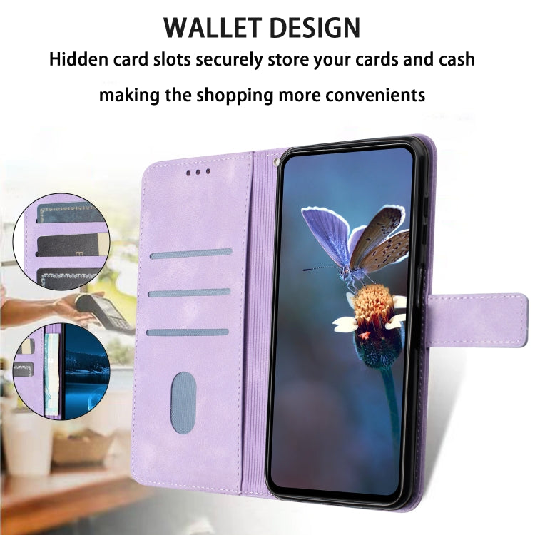For Samsung Galaxy S25 Ultra 5G Triangle Solid Color Leather Phone Case(Purple)
