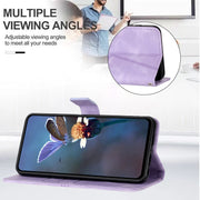 For Samsung Galaxy S25 Ultra 5G Triangle Solid Color Leather Phone Case(Purple)