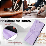 For Samsung Galaxy S25 Ultra 5G Triangle Solid Color Leather Phone Case(Purple)