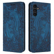 For Samsung Galaxy S25+ 5G Retro Elephant Embossed Leather Phone Case(Blue) - Galaxy S25+ 5G Cases by PMC Jewellery | Online Shopping South Africa | PMC Jewellery | Buy Now Pay Later Mobicred