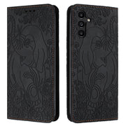 For Samsung Galaxy S25 5G Retro Elephant Embossed Leather Phone Case(Black)