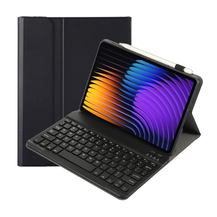 For Xiaomi Pad 7 / 7 Pro 11.2 inch A0N13 Ultra-thin Detachable Bluetooth Keyboard Leather Tablet Case(Black)