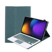 For Xiaomi Pad 7 / 7 Pro 11.2 inch A0N13-A Ultra-thin Detachable Bluetooth Keyboard Leather Tablet Case with Touchpad(Dark Green)