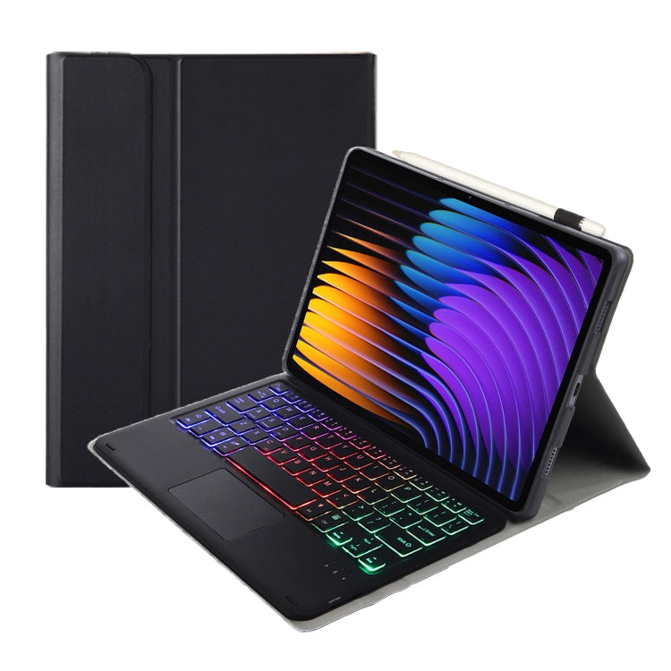 For Xiaomi Pad 7 / 7 Pro 11.2 inch A0N13-AS Ultra-thin Detachable Backlight Bluetooth Keyboard Leather Tablet Case with Touchpad(Black)