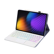 For Xiaomi Pad 7 / 7 Pro 11.2 inch A0N13-AS Ultra-thin Detachable Backlight Bluetooth Keyboard Leather Tablet Case with Touchpad(Lavender White)
