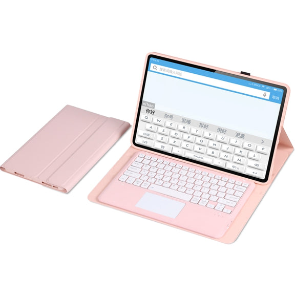 For Xiaomi Pad 6 Max 14 A0N8-A Ultra-thin Detachable Bluetooth Keyboard Leather Tablet Case with Touchpad(Pink White)