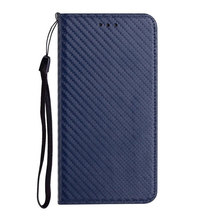 For Samsung Galaxy S25 5G Carbon Fiber Texture Magnetic Flip Leather Phone Case(Blue)