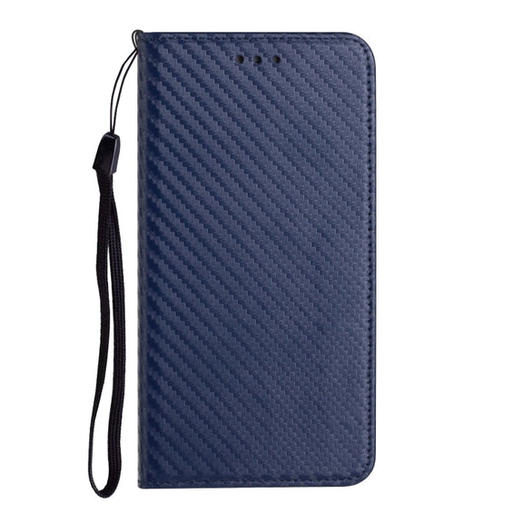 For Samsung Galaxy S25 5G Carbon Fiber Texture Magnetic Flip Leather Phone Case(Blue)