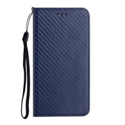 For Samsung Galaxy S25+ 5G Carbon Fiber Texture Magnetic Flip Leather Phone Case(Blue)