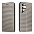 For Samsung Galaxy S25 Ultra 5G Carbon Fiber Texture Magnetic Flip Leather Phone Case(Grey) - Galaxy S25 Ultra 5G Cases by PMC Jewellery | Online Shopping South Africa | PMC Jewellery | Buy Now Pay Later Mobicred