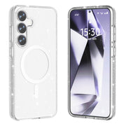 For Samsung Galaxy S25 5G Terminator MagSafe Magnetic Phone Case(Glitter White)