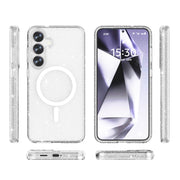For Samsung Galaxy S25 5G Terminator MagSafe Magnetic Phone Case(Glitter White)