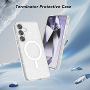 For Samsung Galaxy S25 5G Terminator MagSafe Magnetic Phone Case(Glitter White)