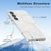 For Samsung Galaxy S25+ 5G Terminator MagSafe Magnetic Phone Case(Glitter White)