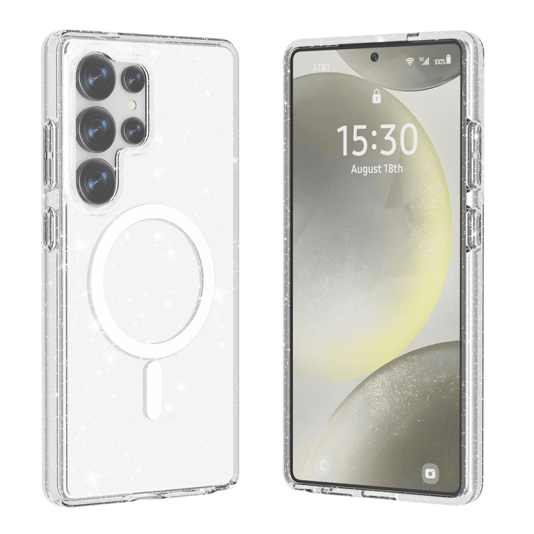 For Samsung Galaxy S25 Ultra 5G Terminator MagSafe Magnetic Phone Case(Glitter White)