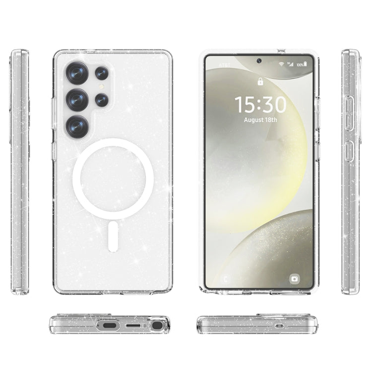 For Samsung Galaxy S25 Ultra 5G Terminator MagSafe Magnetic Phone Case(Glitter White)