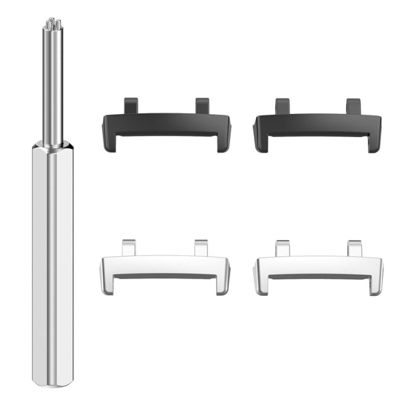 For Amazfit T-Rex 3 1 Pair Metal Head Adapter Watch Band Connector With Removal Tool(Black)