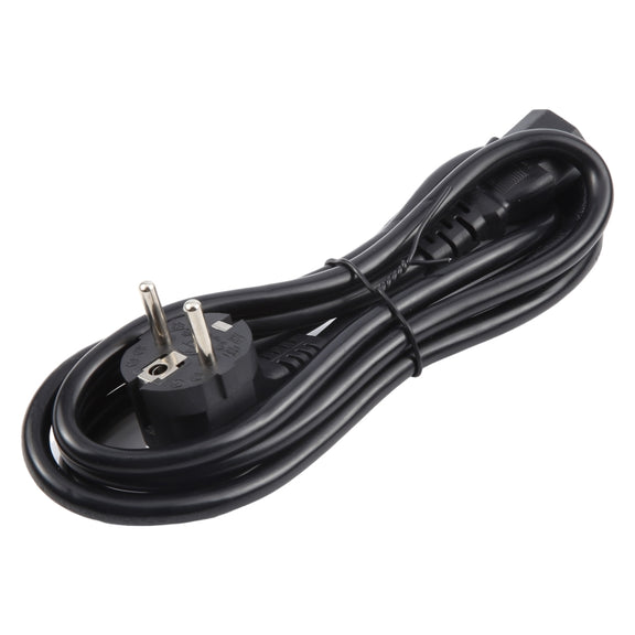 EU Plug Computer PC Power Cord 3 Pin Cable, Length:3m(Black)