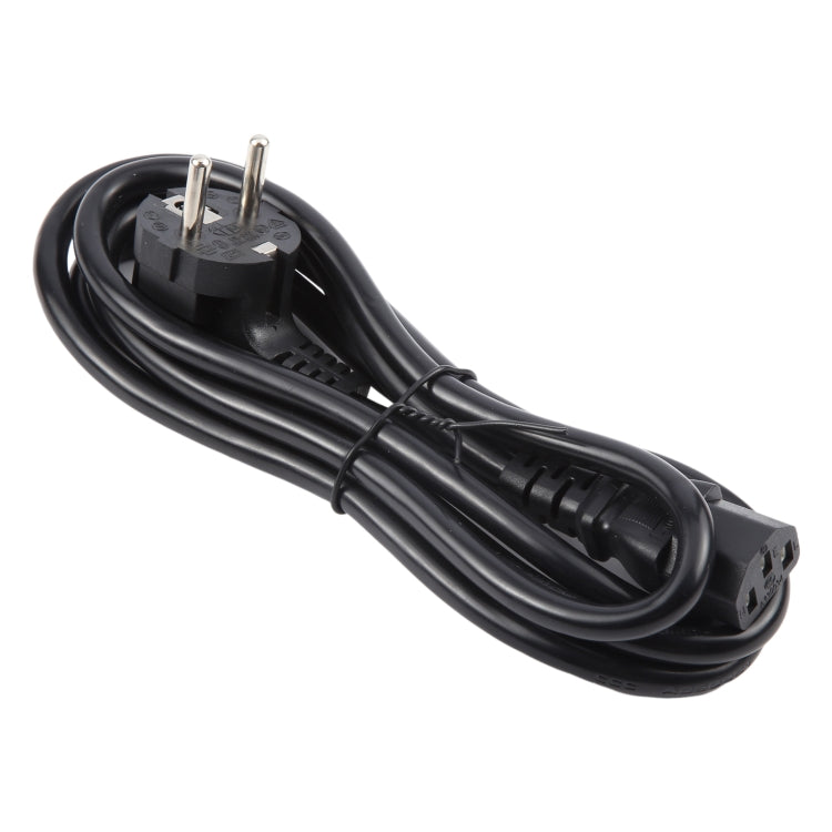 EU Plug Computer PC Power Cord 3 Pin Cable, Length:5m(Black)