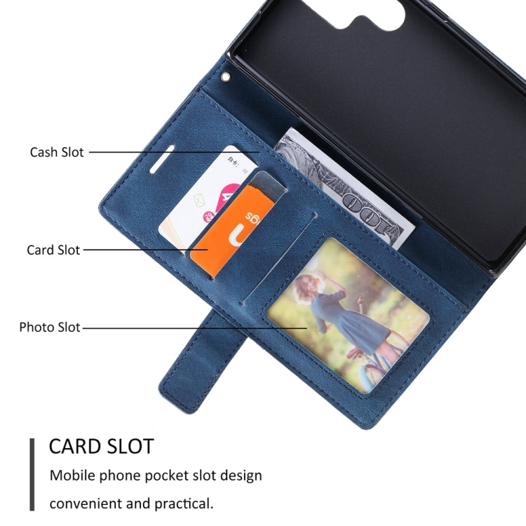 For Samsung Galaxy S25 Ultra 5G Skin Feel Splicing Leather Phone Case(Blue)