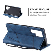For Samsung Galaxy S25 Ultra 5G Skin Feel Splicing Leather Phone Case(Blue)