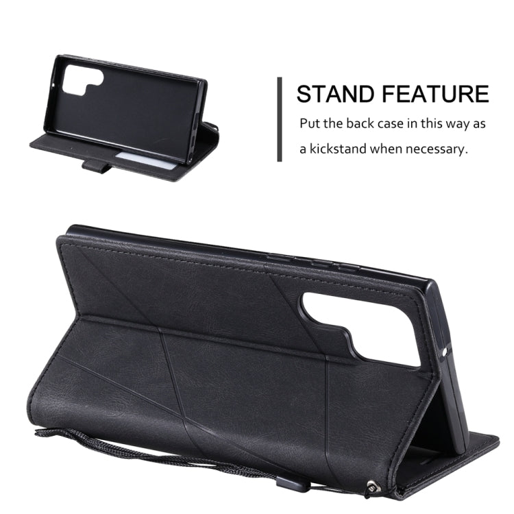 For Samsung Galaxy S25 Ultra 5G Skin Feel Splicing Leather Phone Case(Black)