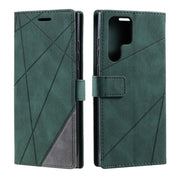 For Samsung Galaxy S25 Ultra 5G Skin Feel Splicing Leather Phone Case(Green)