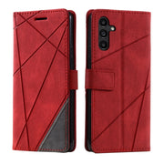 For Samsung Galaxy S25+ 5G Skin Feel Splicing Leather Phone Case(Red)