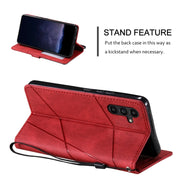 For Samsung Galaxy S25+ 5G Skin Feel Splicing Leather Phone Case(Red)