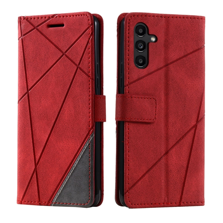 For Samsung Galaxy S25 5G Skin Feel Splicing Leather Phone Case(Red)