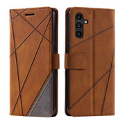 For Samsung Galaxy S25 5G Skin Feel Splicing Leather Phone Case(Brown)