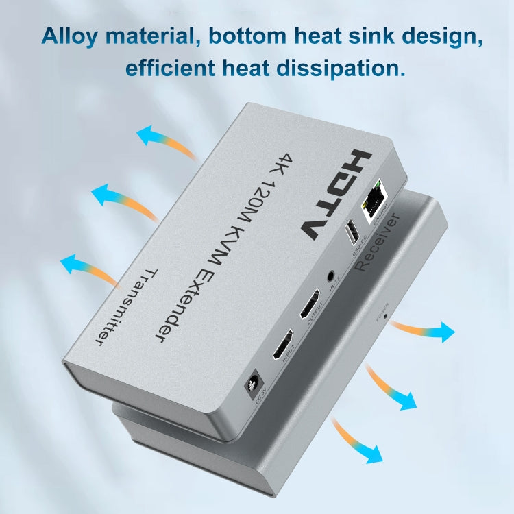 120m HDMI USB KVM 4K Network Extender, Plug:UK Plug