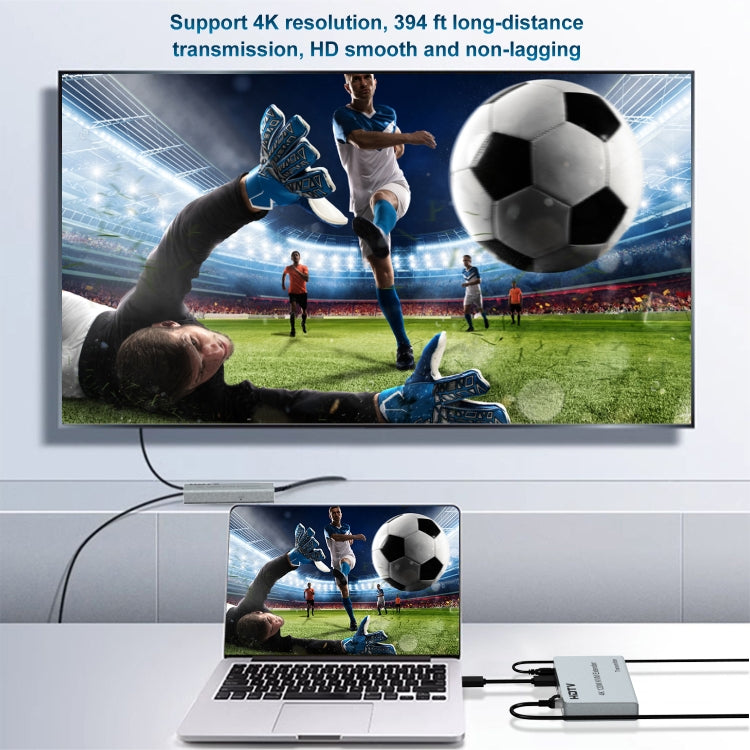 120m HDMI USB KVM 4K Network Extender, Plug:UK Plug