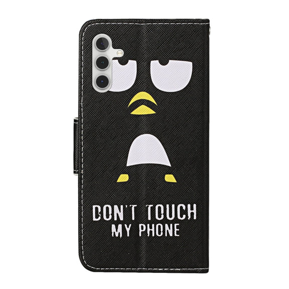 For Samsung Galaxy S25 5G Colored Drawing Pattern Leather Phone Case(Penguin)