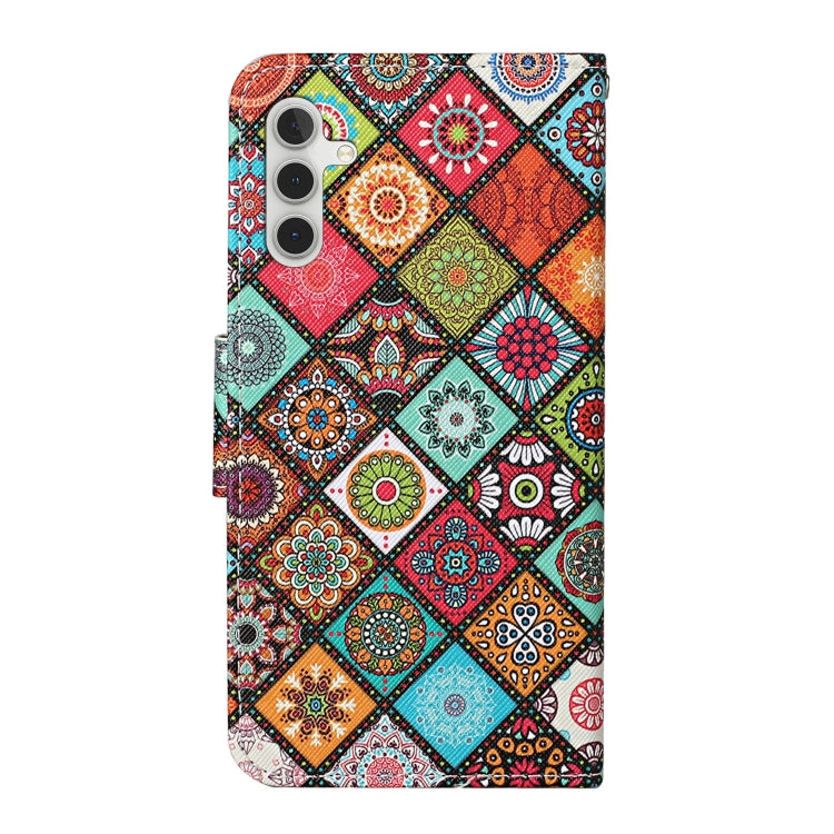 For Samsung Galaxy S25 5G Colored Drawing Pattern Leather Phone Case(Ethnic Style)